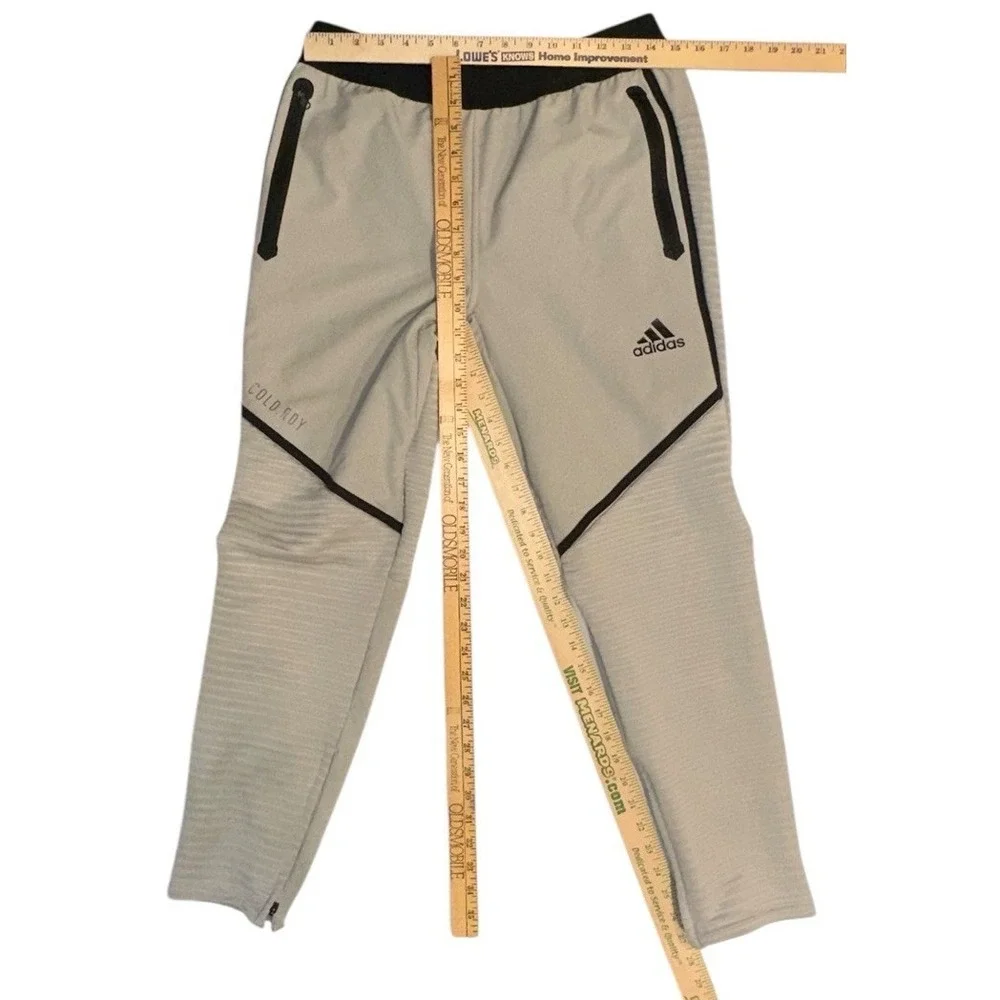 Adidas Cold Rdy Training Pants Mens Sz M Gray Zip Pockets Outdoors Athletic